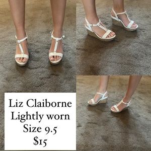 Liz Claiborne White Sandal Wedge